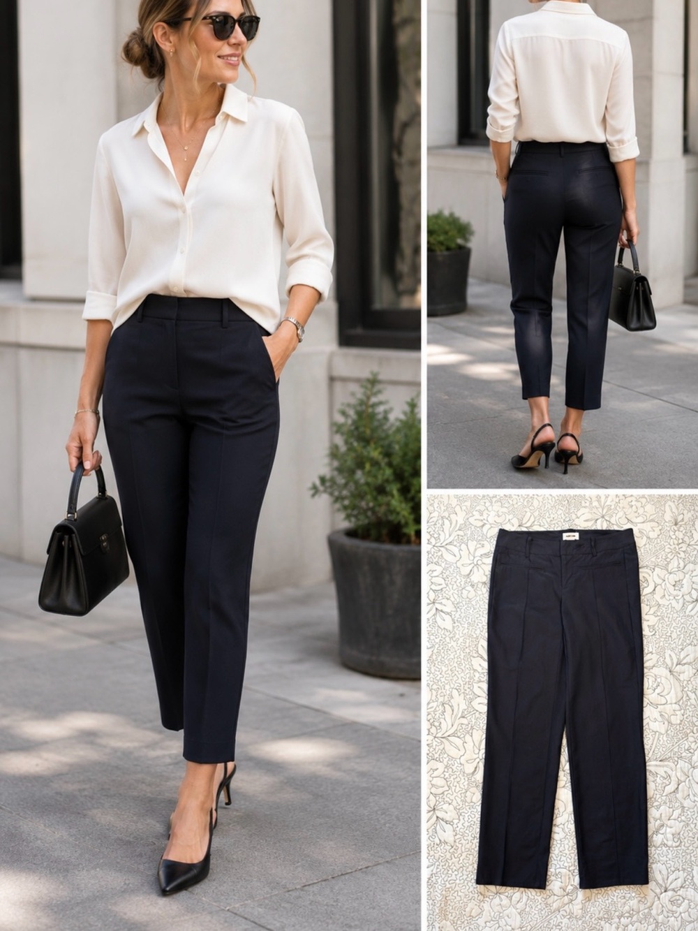 Helmut Lang Wool Blend Ankle Crop Pants Tailored Trousers Front Crease Seam~ 4🧡